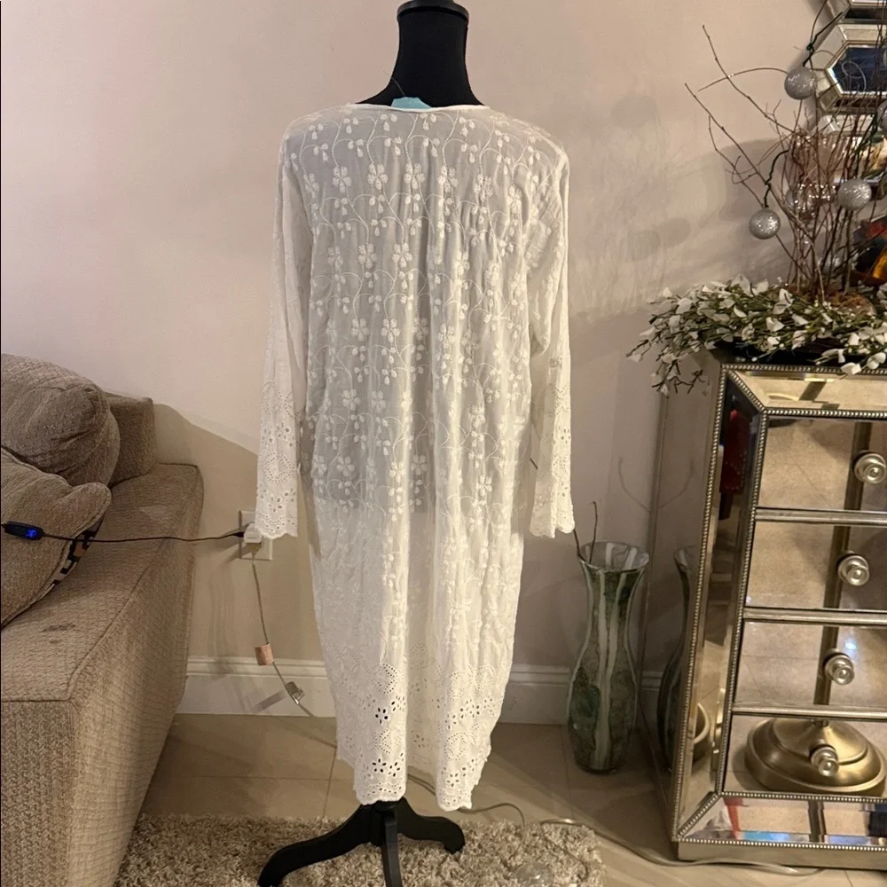Melissa Odabash White Long Sleeve Dress m - Picture 7 of 7